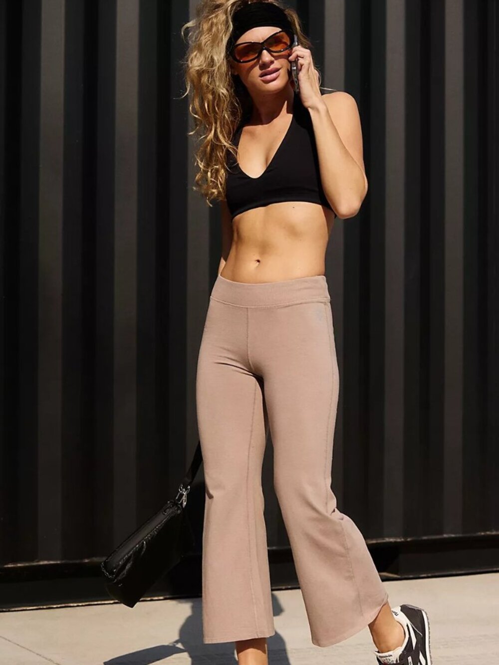 NWOT Free People Movement Hot Shot Crop Flares size- Large